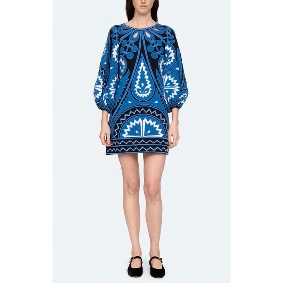 SEA New York Mini Blue Long-Sleeve Gael Cut-Out Tunic Dress - Picture 3 of 7